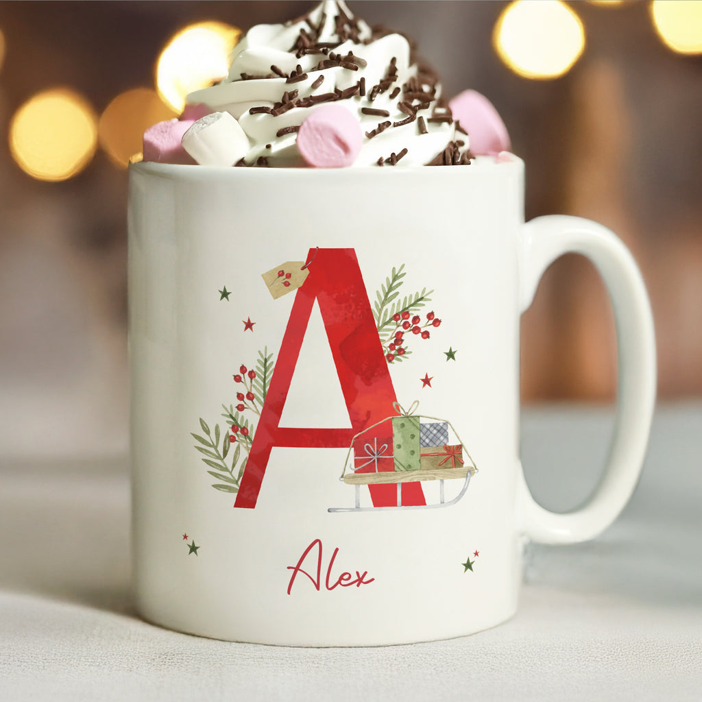 Personalised Christmas Initial Mug | Christmas Gift