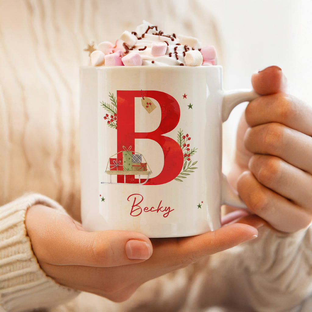 Personalised Christmas Initial Mug | Christmas Gift