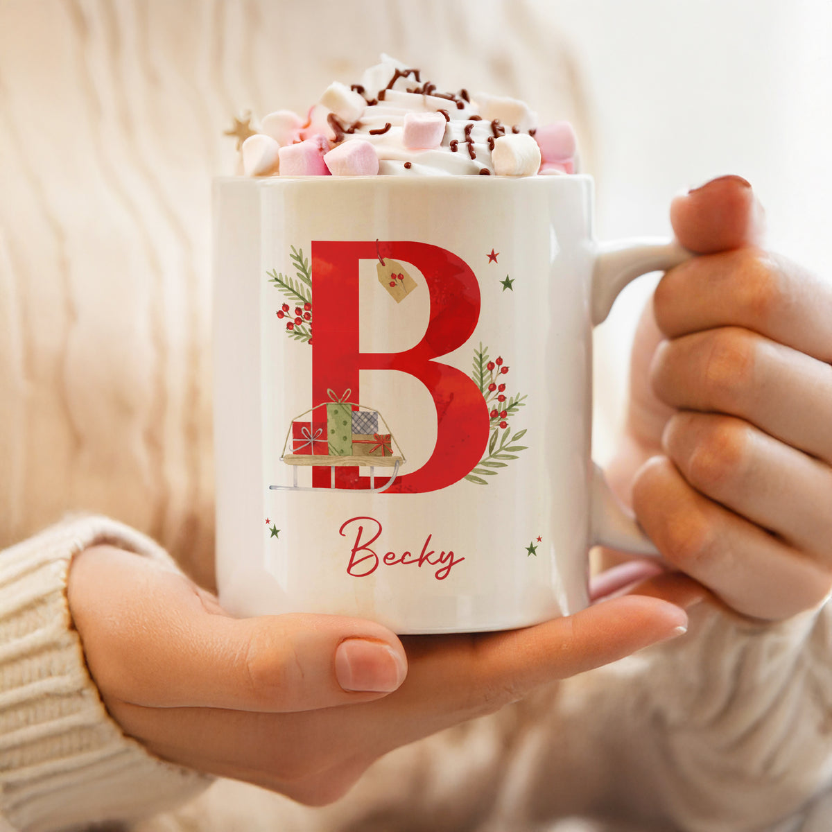 Personalised Christmas Initial Mug | Christmas Gift