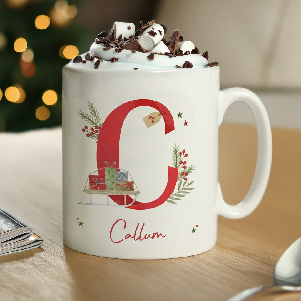 Personalised Christmas Initial Mug | Christmas Gift