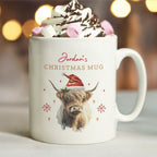 Personalised Highland Cow Christmas Mug for Christmas