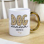 Personalised Dog Mama Gold Handle Mug for Mother's Day