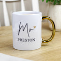 Personalised Mr Gold Handle Mug | Wedding Gift