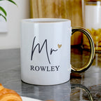 Personalised Mr Gold Handle Mug | Wedding Gift