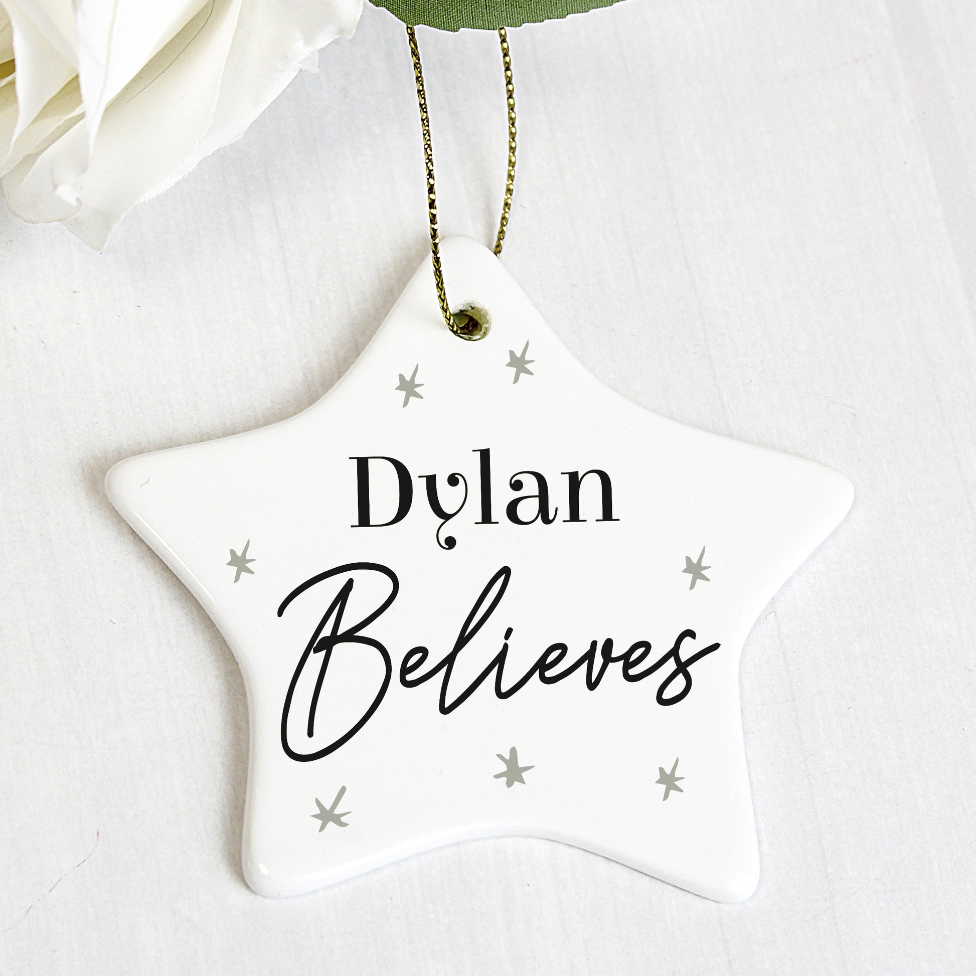 Personalised Believes Ceramic Star Decoration -  - Inspired Creative Gifts