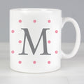 Personalised Monogram Pink Spot Mug for Mother's Day