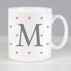 Personalised Monogram Pink Spot Mug for Mother's Day