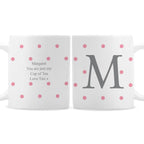 Personalised Monogram Pink Spot Mug for Mother's Day