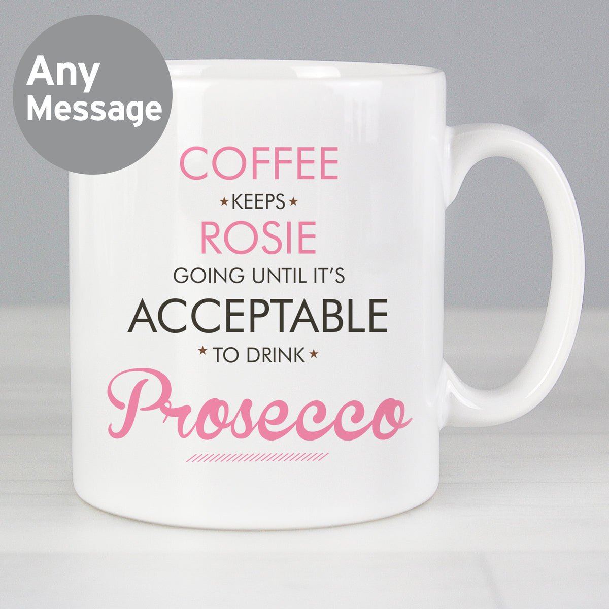 Personalised Pink Acceptable to Drink Mug | Gift for Her