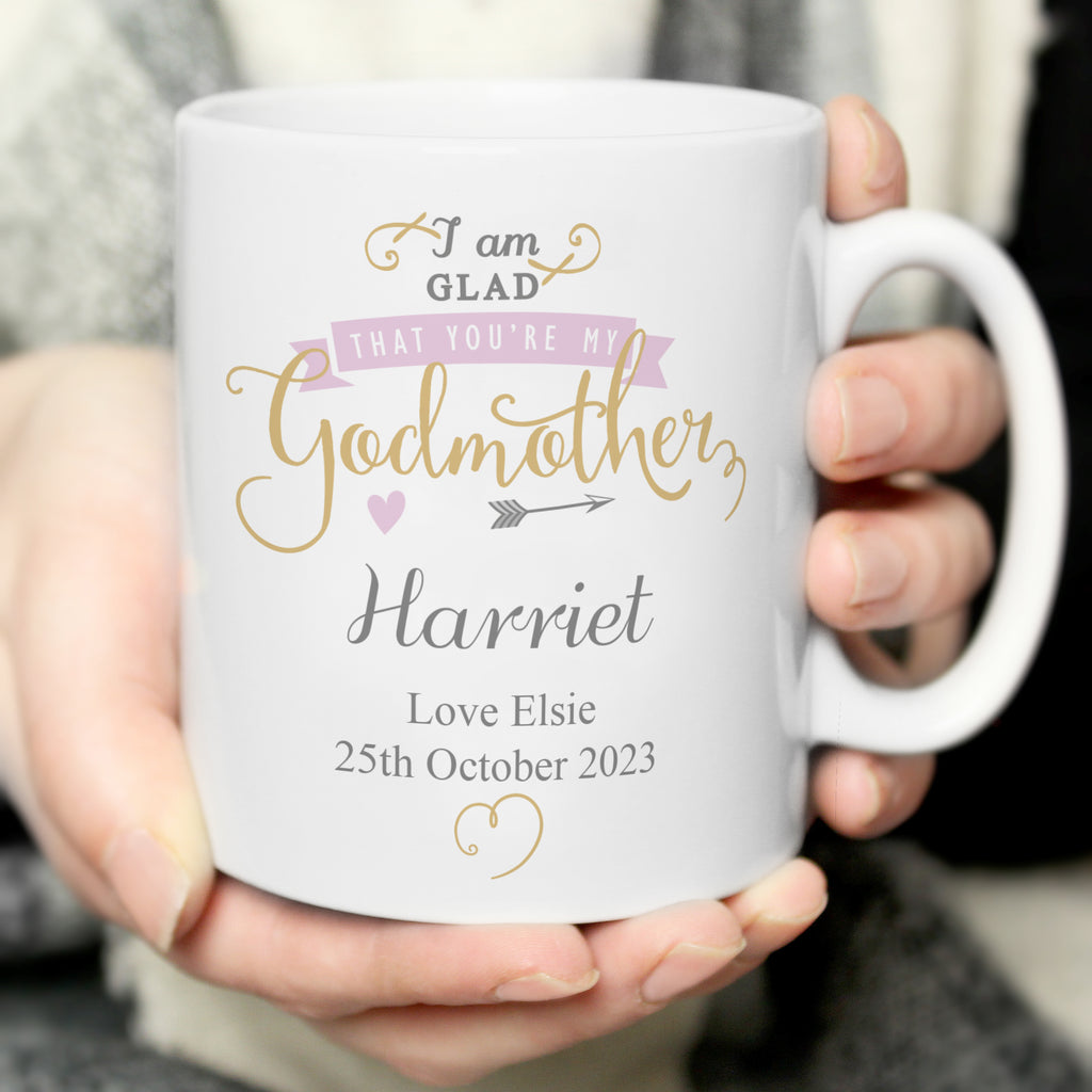 Personalised I Am Glad... Godmother Mug for Mother's Day