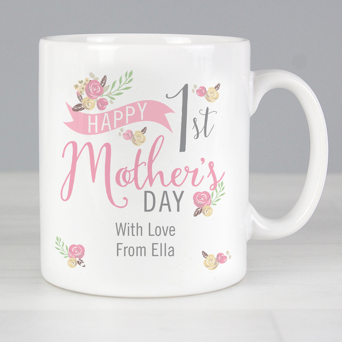 Personalised Floral Bouquet 1st Mothers Day Mug for Mother's Day