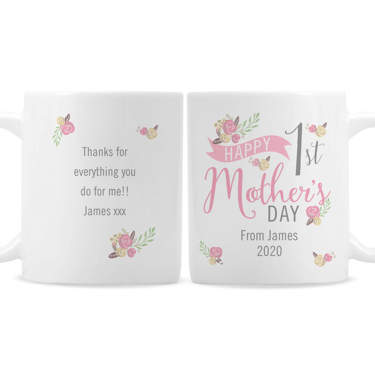 Personalised Floral Bouquet 1st Mothers Day Mug for Mother's Day