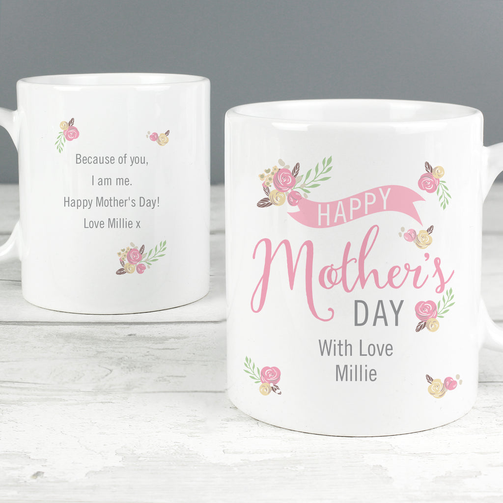 Personalised Floral Bouquet Mothers Day Mug for Mother's Day