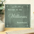 Personalised Family Chalk Glass Chopping Board/Worktop Saver | Gift for Her