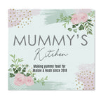 Personalised Abstract Rose Glass Chopping Board/Worktop Saver for Christmas
