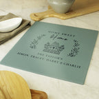 Personalised HOME Glass Chopping Board/Worktop Saver for Mother's Day