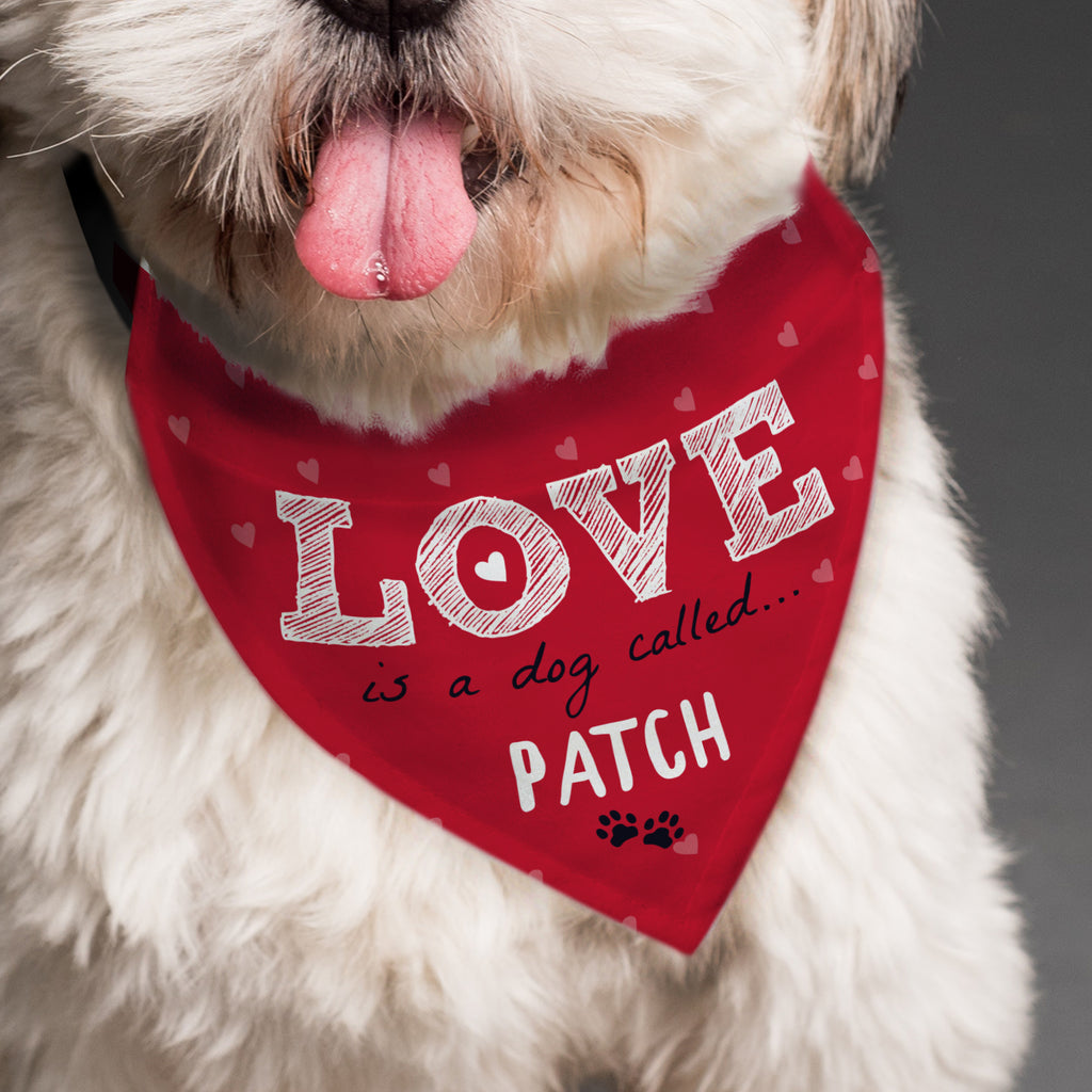 Personalised Love is... Dog Bandana | Mother's Day Gift