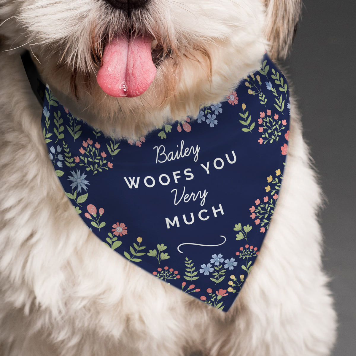 Personalised Floral Dog Bandana | Pet Gifts | Mother's Day Gift