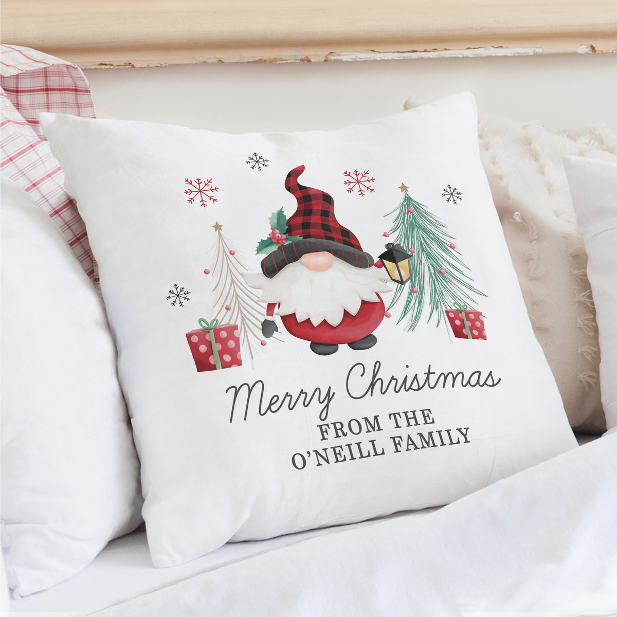 Personalised Gonk Christmas Cushion | Textiles