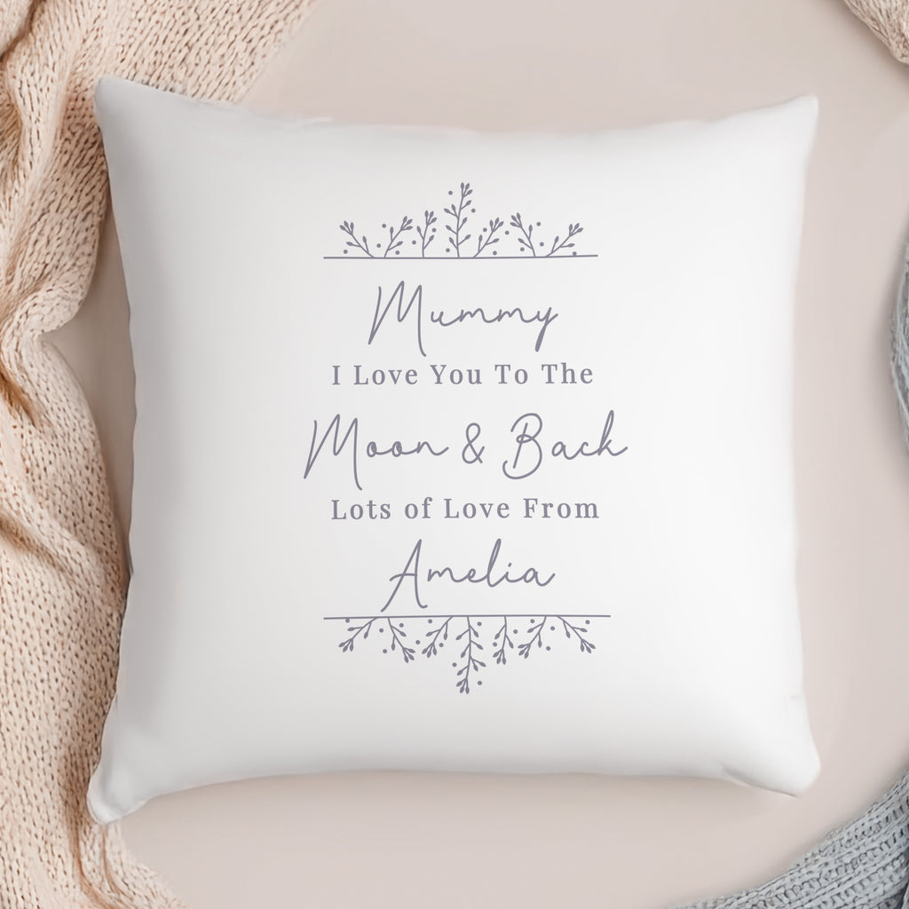 Personalised Grey Floral Cushion | Textiles