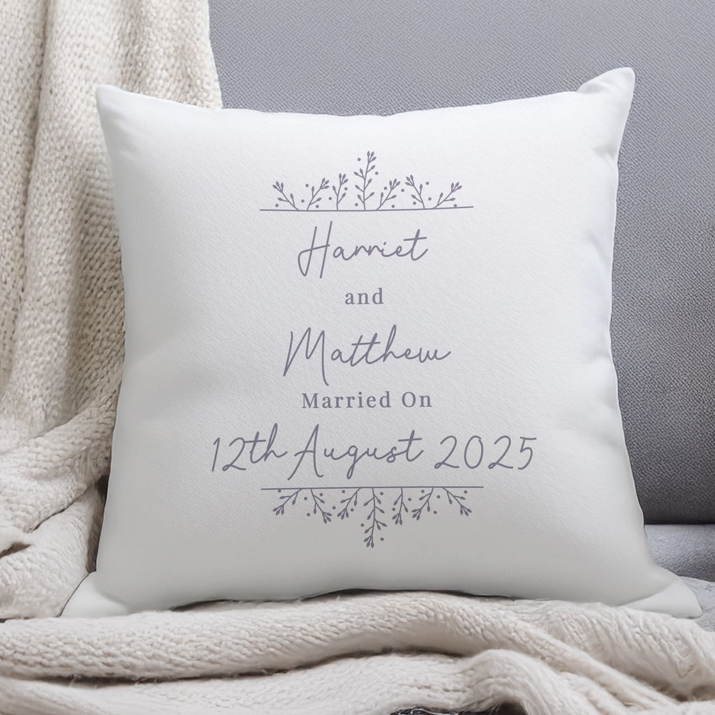 Personalised Grey Floral Cushion | Textiles