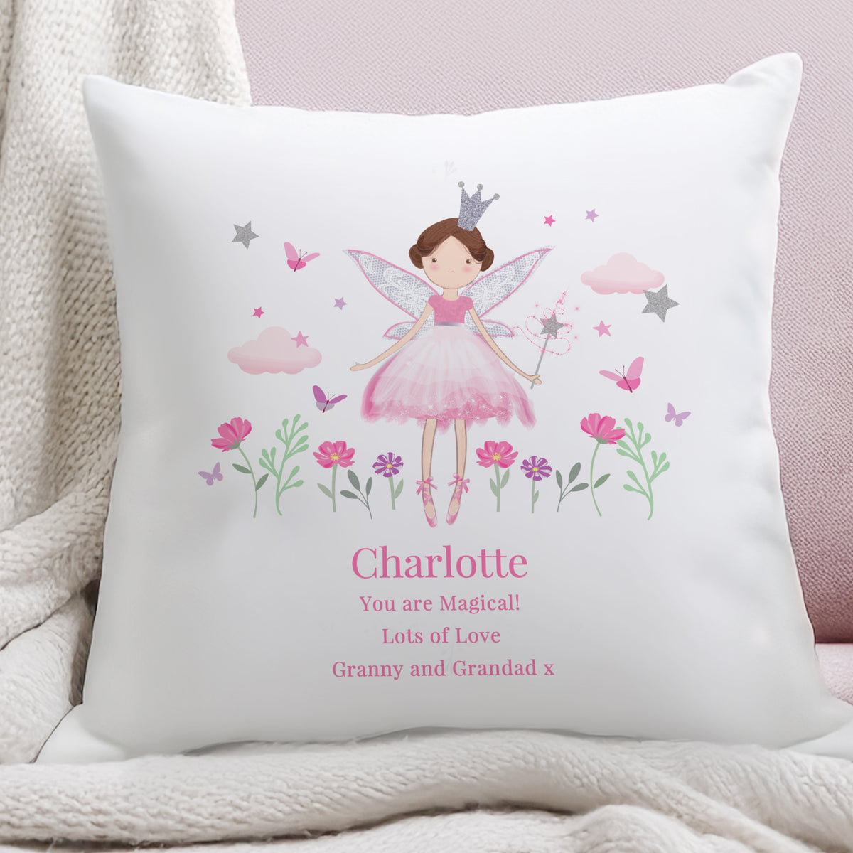 Personalised Fairy Princess Cushion | Textiles