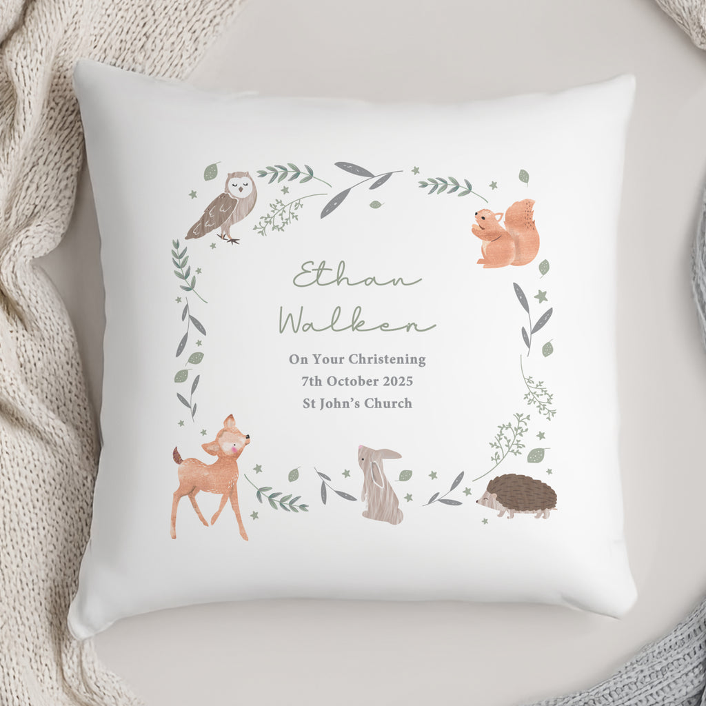Personalised Woodland Animals Cushion | Textiles