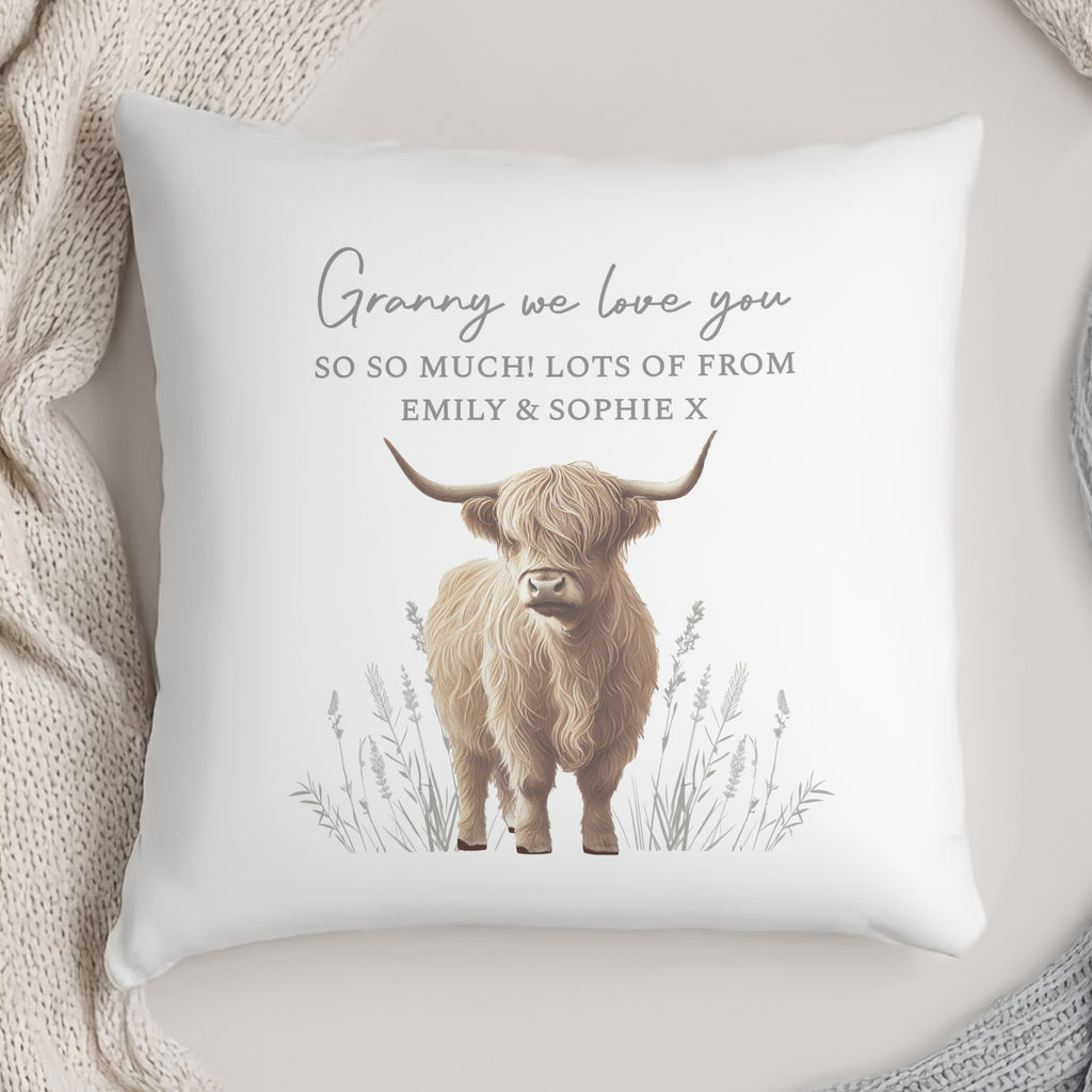 Personalised Highland Cow Cushion | Textiles | Inspired Creative Gifts
