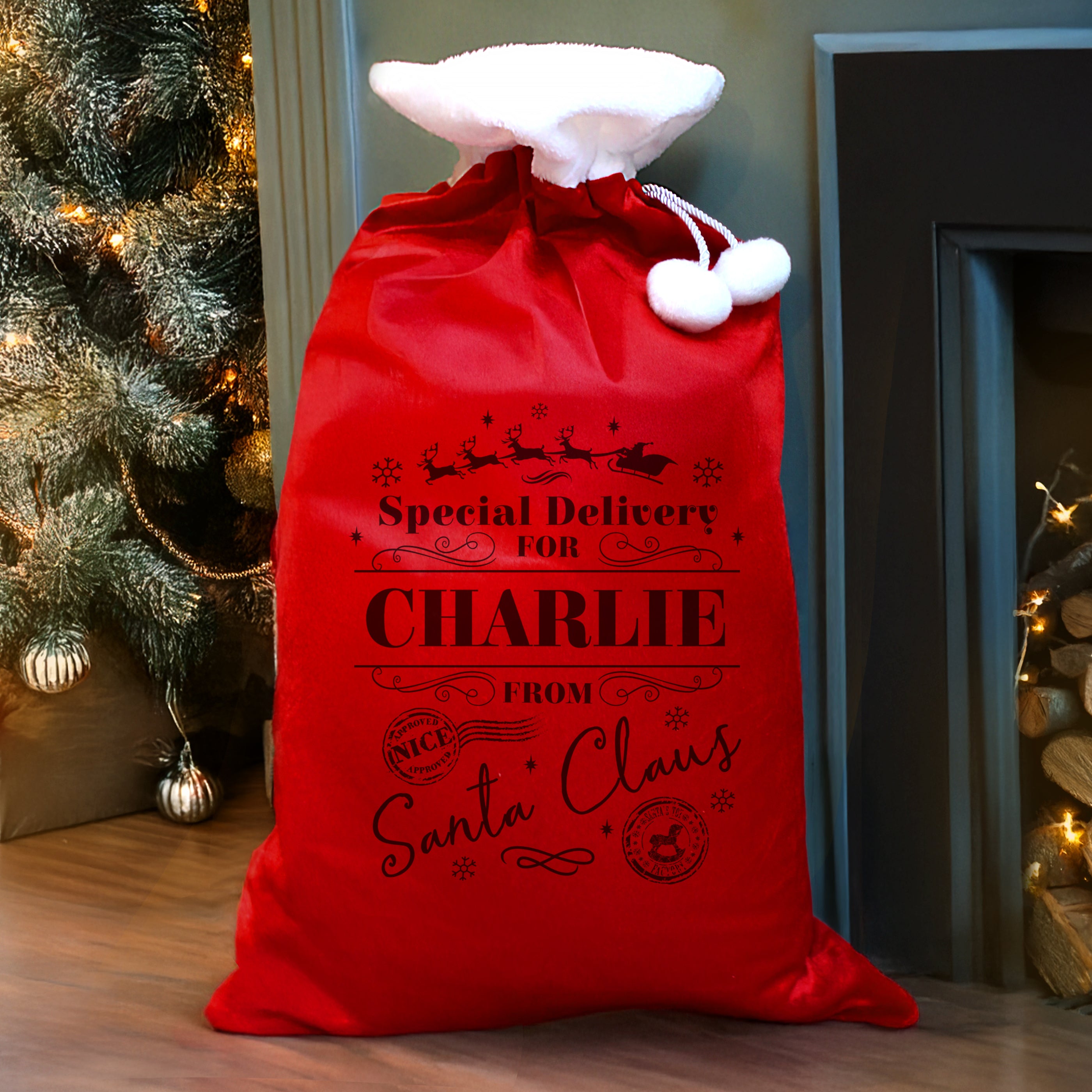 Personalised Special Delivery Red Sack |  | Inspired Creative Gifts