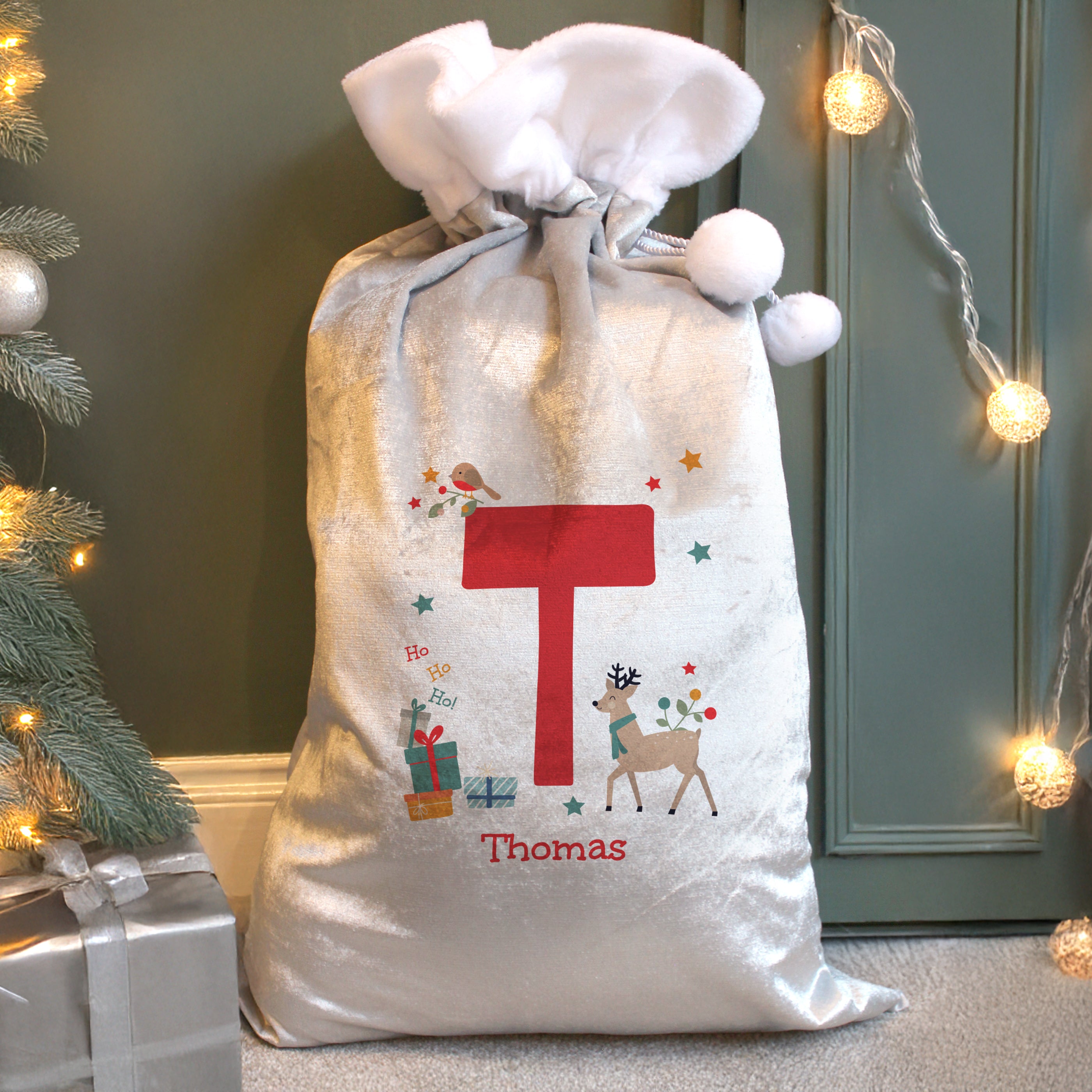Personalised Initial Reindeer Christmas Sack |  | Inspired Creative Gifts