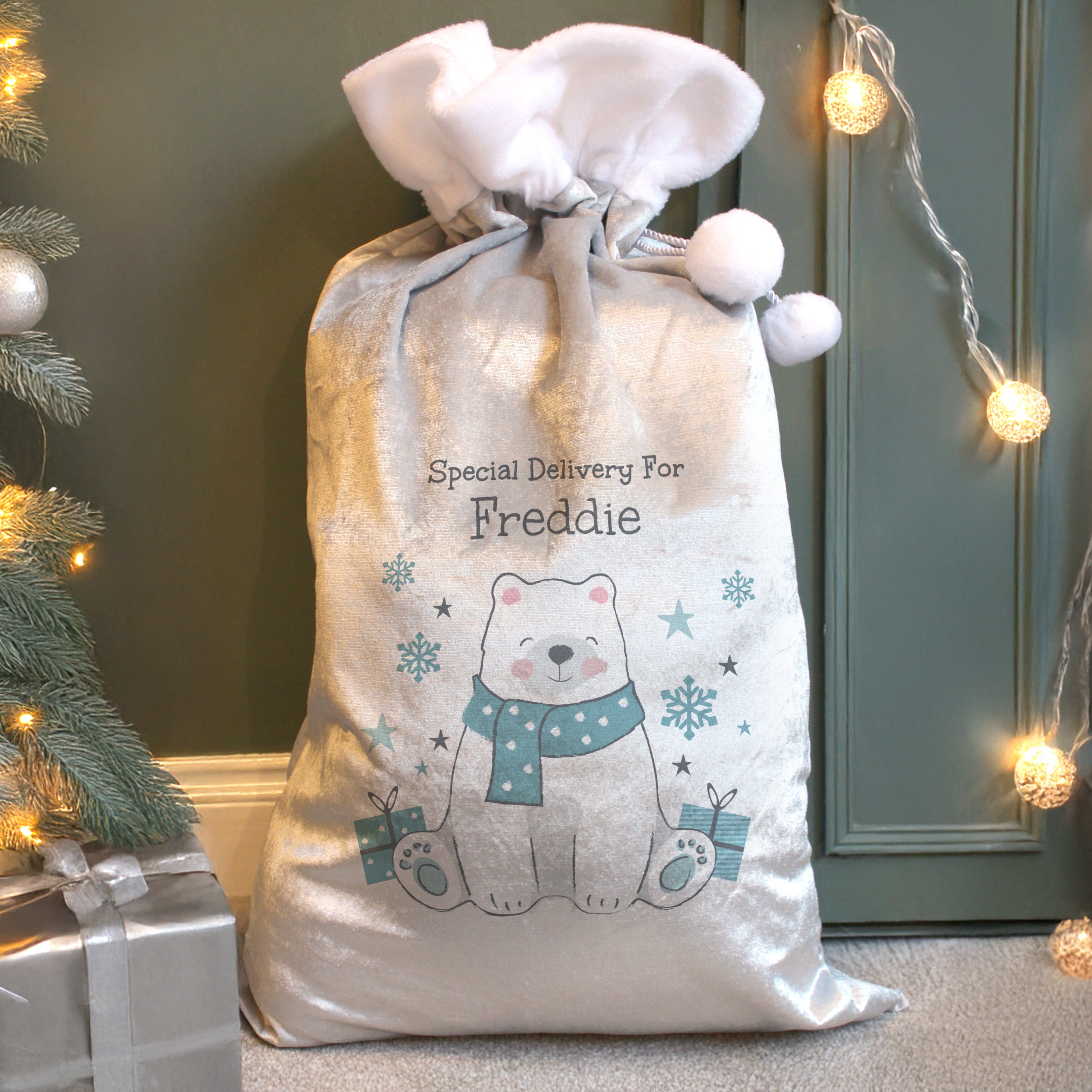 Personalised Polar Bear Christmas Sack |  | Inspired Creative Gifts