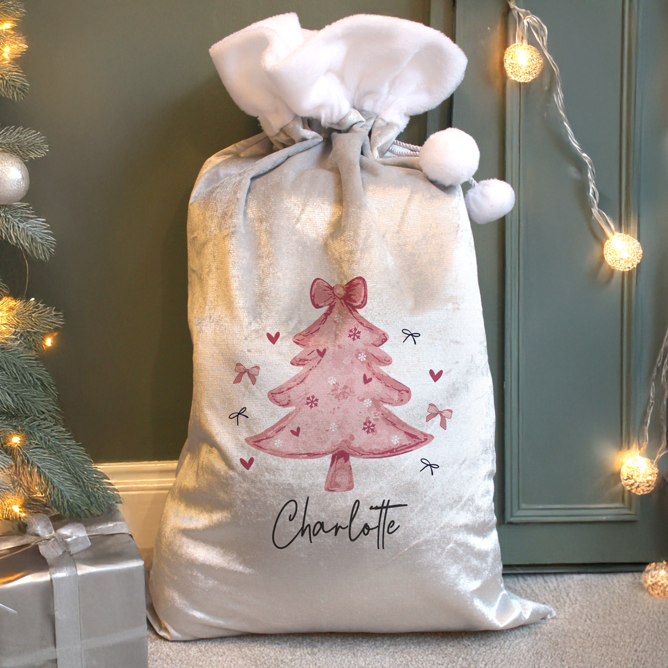 Personalised Pink Christmas Tree Sack |  | Inspired Creative Gifts