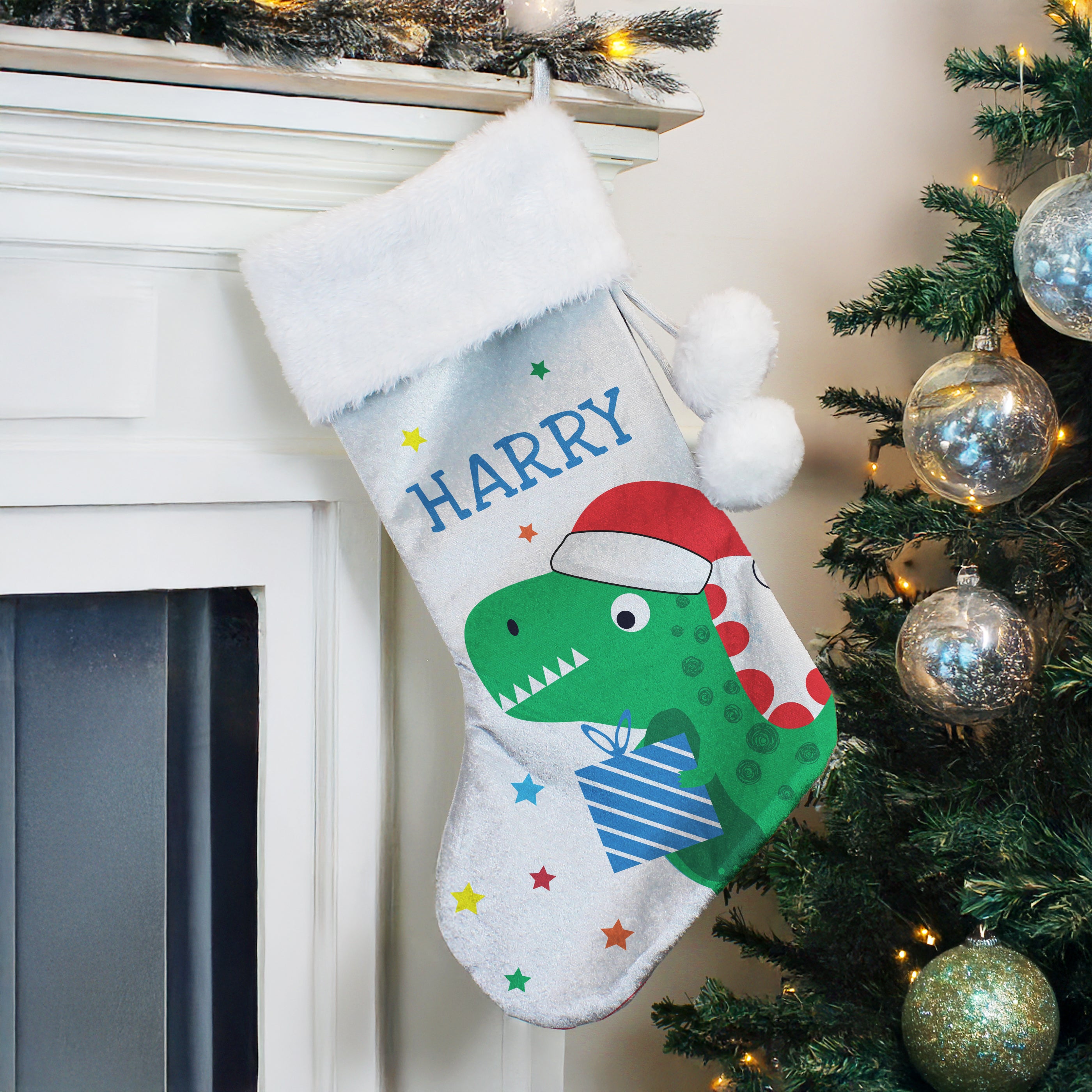 Personalised Dinosaur Christmas Stocking |  | Inspired Creative Gifts