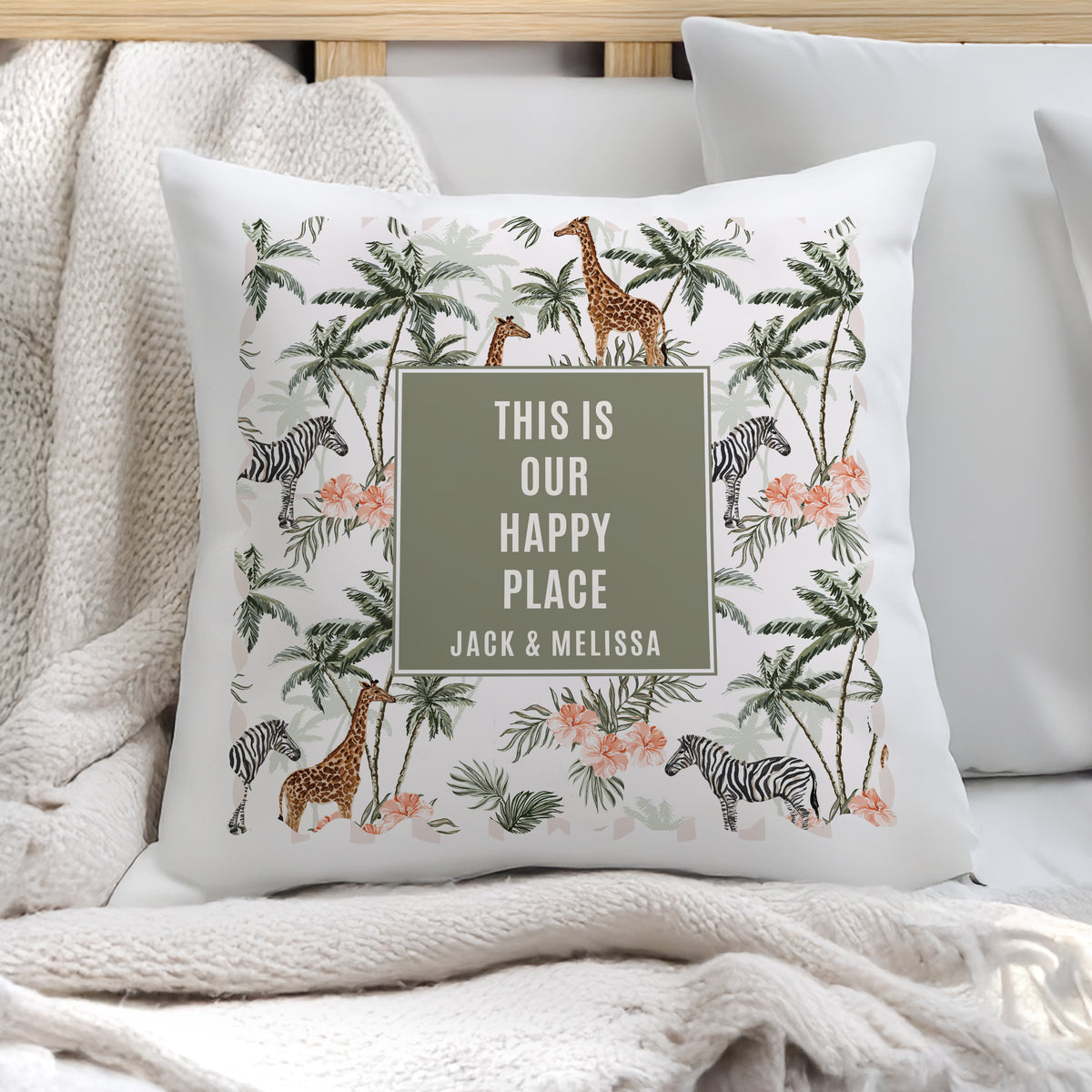 Personalised Jungle Print Cushion | Textiles