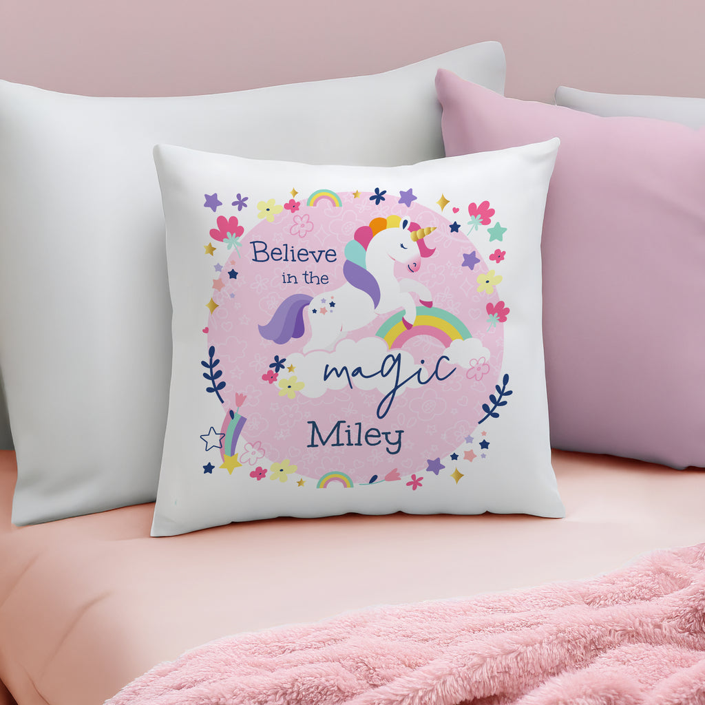 Personalised Pink Unicorn Cushion | Textiles | Inspired Creative Gifts
