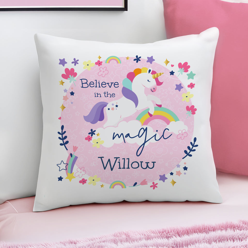 Personalised Pink Unicorn Cushion | Textiles | Inspired Creative Gifts