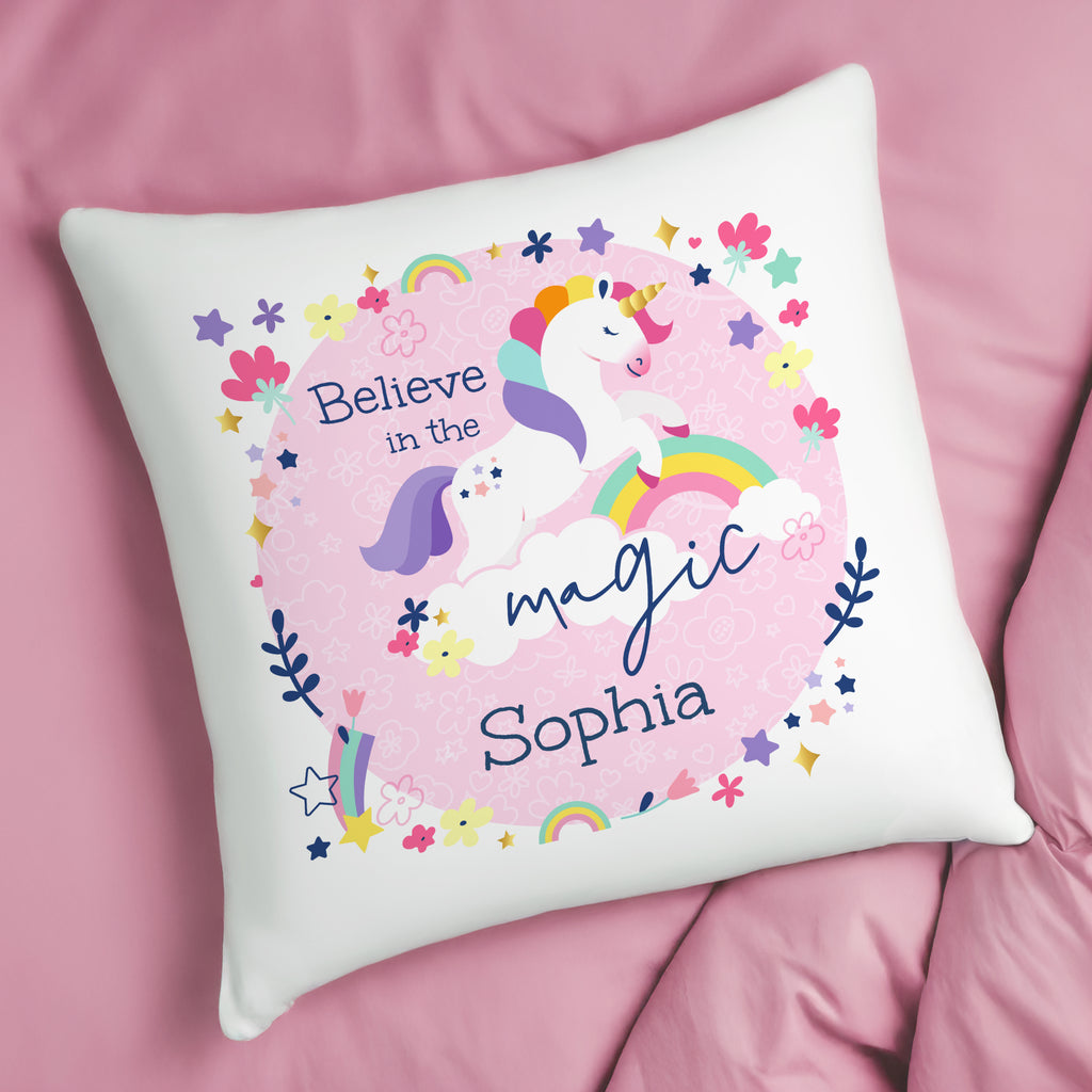 Personalised Pink Unicorn Cushion | Textiles | Inspired Creative Gifts