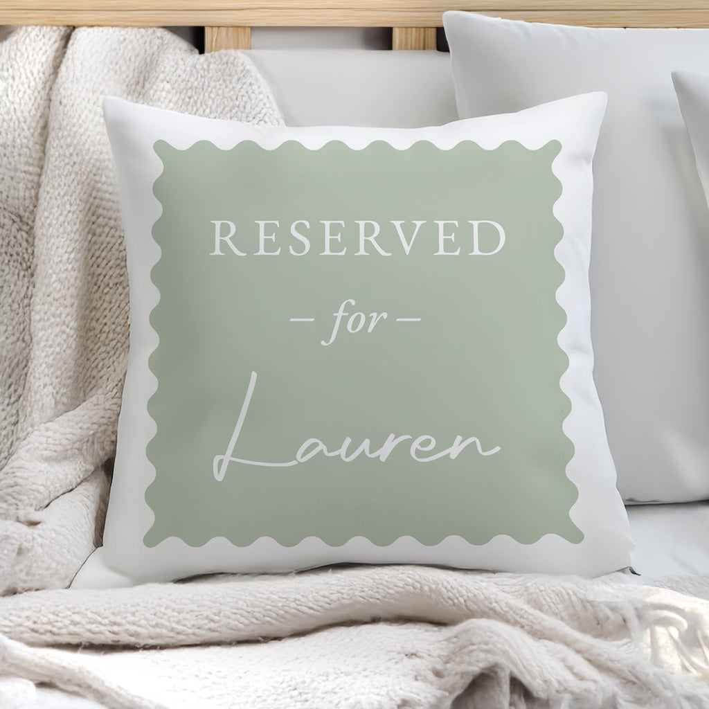 Personalised Sage Green Reserved For Cushion | Textiles