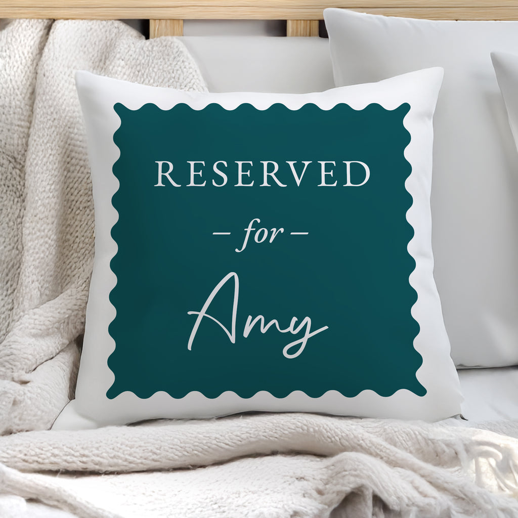 Personalised Deep Teal Reserved For Cushion | Textiles | Inspired Creative Gifts
