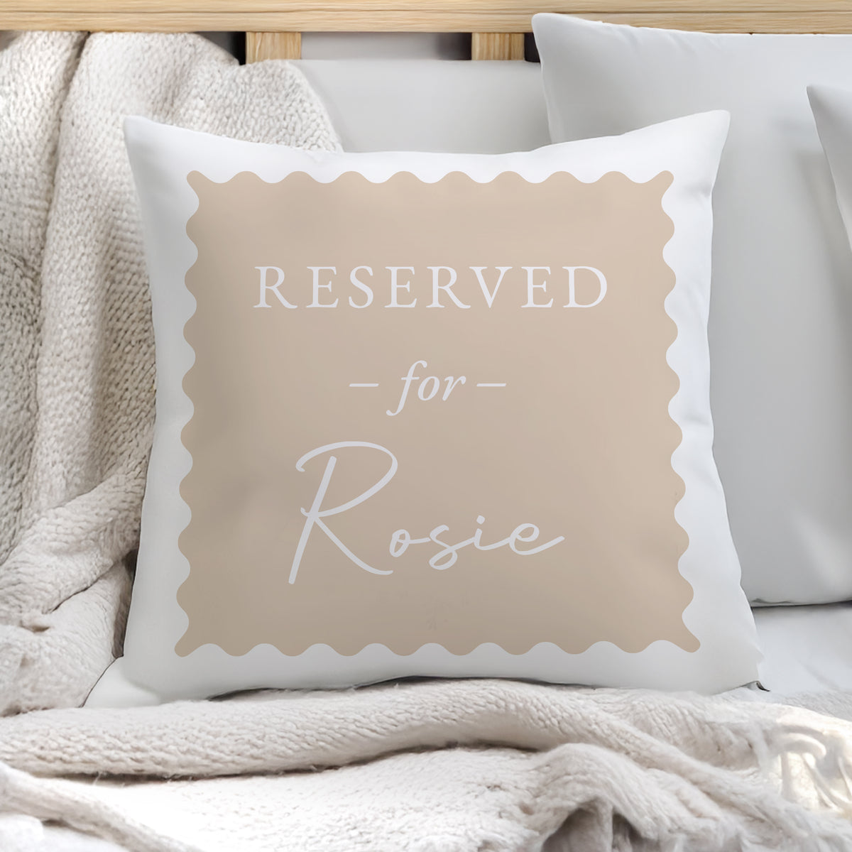 Personalised Cream Reserved For Cushion | Textiles | Inspired Creative Gifts