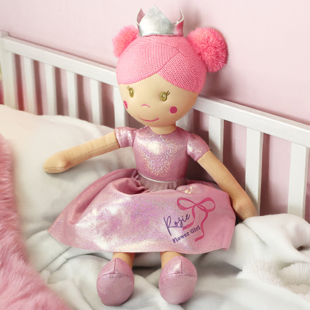 Personalised Bow Princess Rag Doll | Plush | Christmas Gift