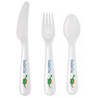 Personalised Dinosaur 3 Piece Plastic Cutlery Set | Mealtime Essentials | Inspired Creative Gifts
