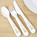 Personalised Hessian Giraffe 3 Piece Plastic Cutlery Set | Mealtime Essentials | Inspired Creative Gifts