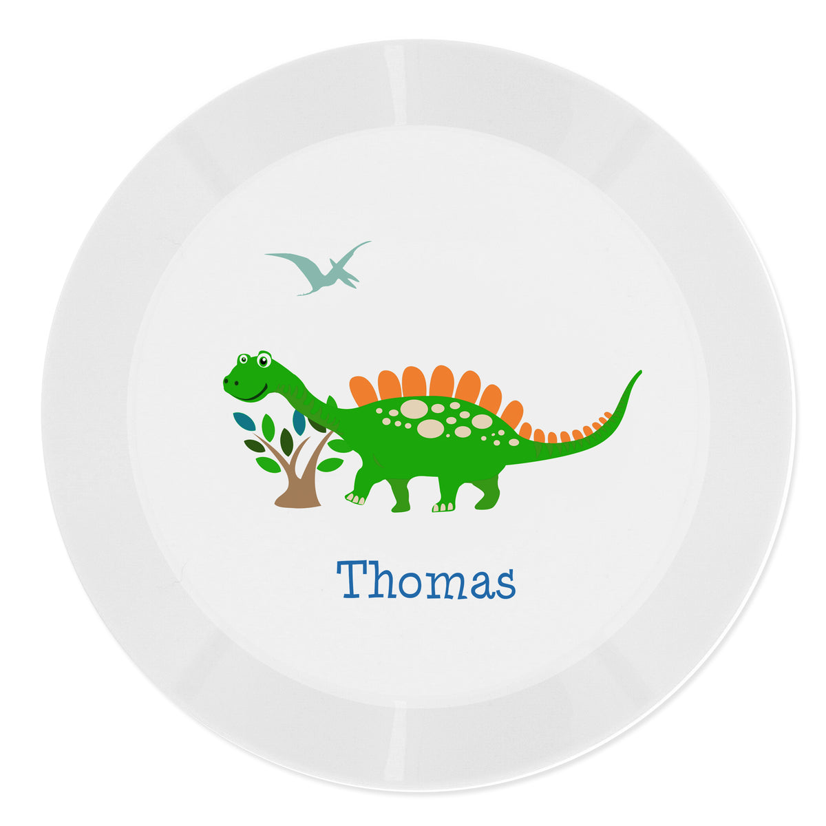 Personalised Dinosaur Plastic Plate for Christmas