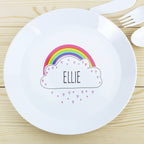 Personalised Rainbow Plastic Plate | Christmas Gift