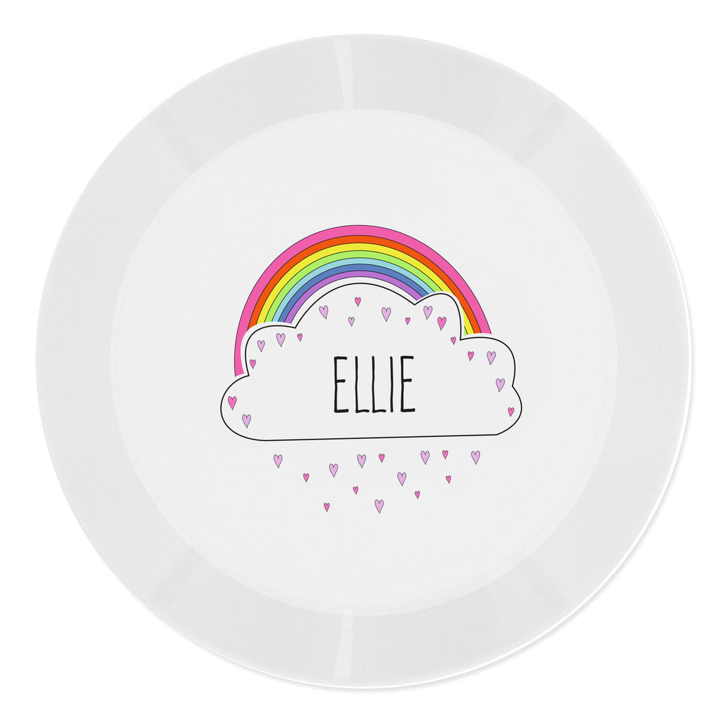 Personalised Rainbow Plastic Plate | Christmas Gift
