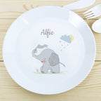 Personalised Hessian Elephant Plastic Plate for Christmas
