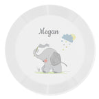Personalised Hessian Elephant Plastic Plate for Christmas