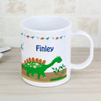 Personalised Dinosaur Plastic Mug for Christmas