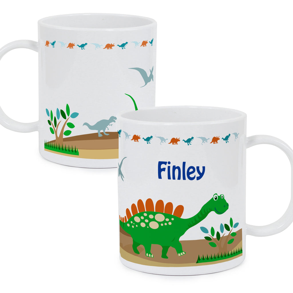 Personalised Dinosaur Plastic Mug for Christmas